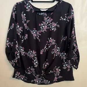 Pink Republic Rounded Neck Button Sleeve Blouse Size S